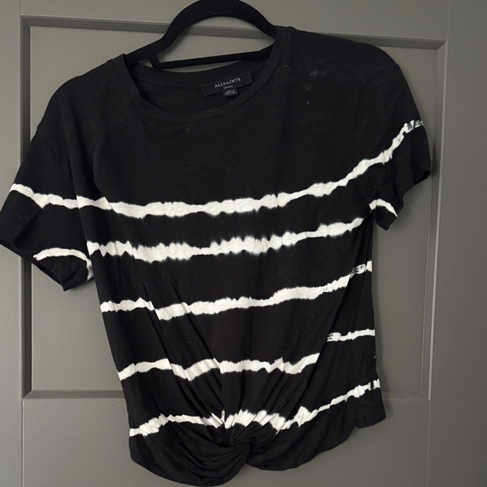 All Saints Monochrome Striped Women's Tee